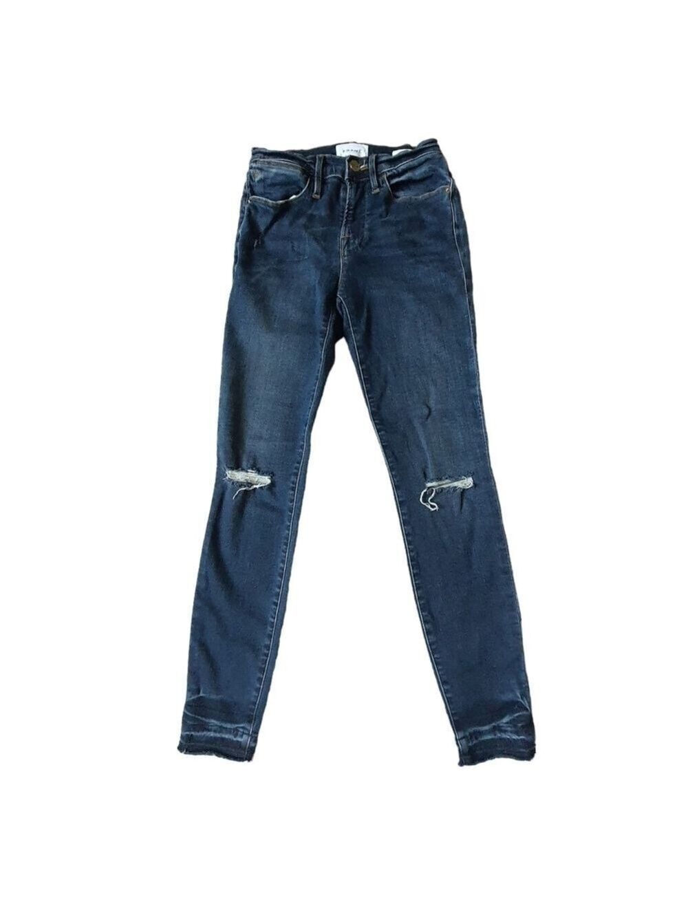 FRAME Le High Skinny Jeans Dale Bend Ripped Knee #LHSKRHT665 Size 26